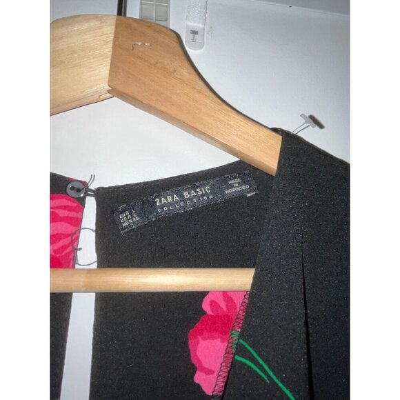 NWT Zara Floral Black Jumpsuit  Women size Large - Picture 6 of 10